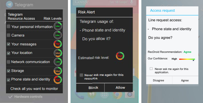 A screenshot of a smartphone security app